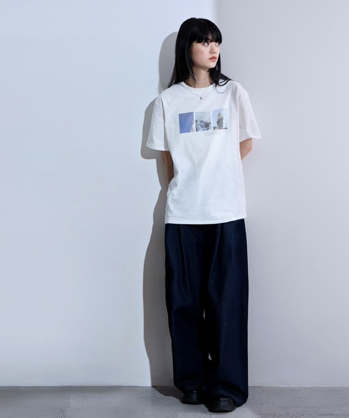 etoll.（エトル）の「フォトプリントオーバーサイズTシャツ（Tシャツ/カットソー・レディース・ブラック/オフホワイト・M）」の9枚目の写真