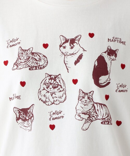 Afternoon Tea（アフタヌーンティー）の「Tシャツ/Cat's NapTime（Tシャツ/カットソー・レディース・オフホワイト・MEDIUM）」の6枚目の写真