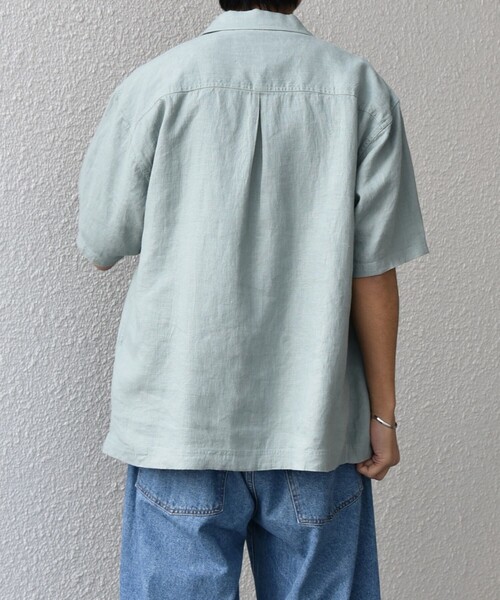 セール】SHIPS any:〈洗濯機可能〉NOVELTEX リネン オープンカラー