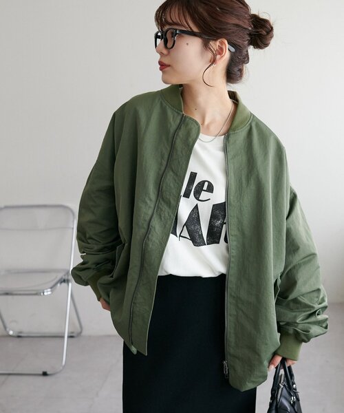 DISCOAT（ディスコート）の「【新色追加!/ユニセックス】ライトメモリーボンバーブルゾン≪WEB限定≫（ブルゾン・レディース・ネイビー/ブラック/アイボリー/ベージュ/カーキ・FREE）」の13枚目の写真