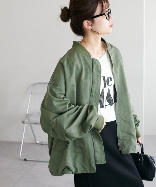 DISCOAT（ディスコート）の「【新色追加!/ユニセックス】ライトメモリーボンバーブルゾン≪WEB限定≫（ブルゾン・レディース・ネイビー/ブラック/アイボリー/ベージュ/カーキ・FREE）」の17枚目の写真