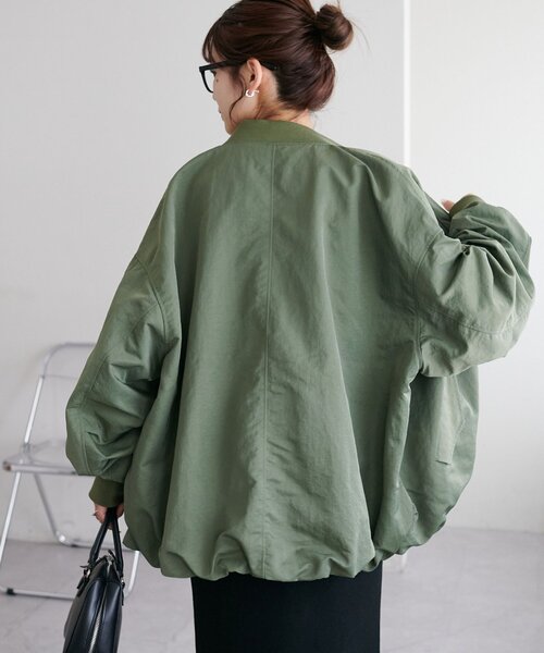 DISCOAT（ディスコート）の「【新色追加!/ユニセックス】ライトメモリーボンバーブルゾン≪WEB限定≫（ブルゾン・レディース・ネイビー/ブラック/アイボリー/ベージュ/カーキ・FREE）」の18枚目の写真