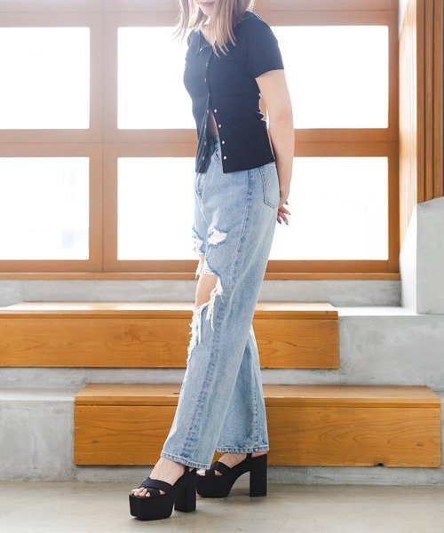 attagirl（アタガール）の「厚底クロスベルトサンダル（サンダル・レディース・ブラック/ブルー/アイボリー/シルバー・LL/L/M/S）」の7枚目の写真