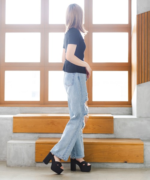 attagirl（アタガール）の「厚底クロスベルトサンダル（サンダル・レディース・ブラック/ブルー/アイボリー/シルバー・LL/L/M/S）」の8枚目の写真