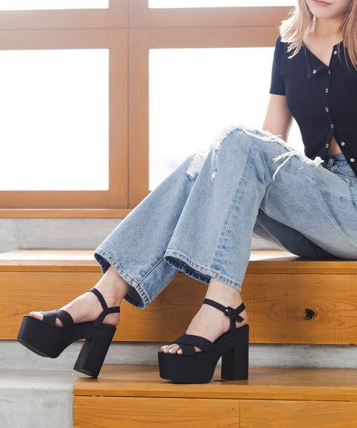 attagirl（アタガール）の「厚底クロスベルトサンダル（サンダル・レディース・ブラック/ブルー/アイボリー/シルバー・LL/L/M/S）」の9枚目の写真