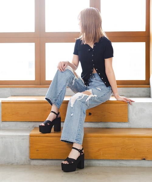 attagirl（アタガール）の「厚底クロスベルトサンダル（サンダル・レディース・ブラック/ブルー/アイボリー/シルバー・LL/L/M/S）」の10枚目の写真