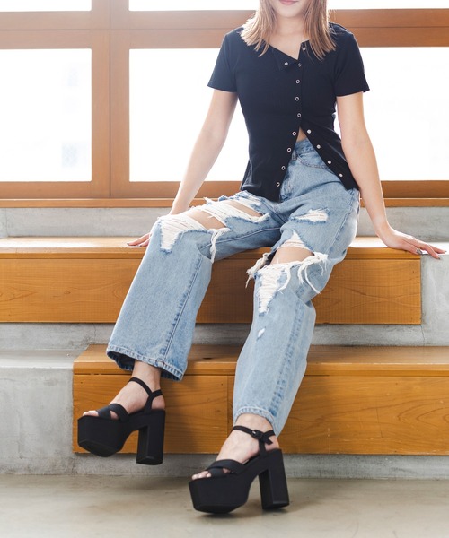 attagirl（アタガール）の「厚底クロスベルトサンダル（サンダル・レディース・ブラック/ブルー/アイボリー/シルバー・LL/L/M/S）」の11枚目の写真