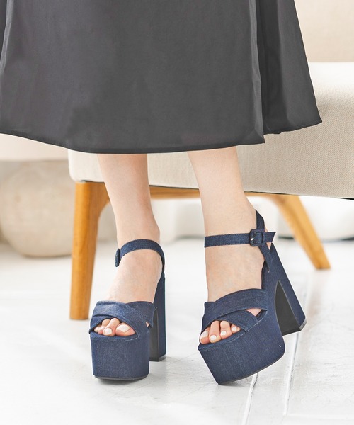 attagirl（アタガール）の「厚底クロスベルトサンダル（サンダル・レディース・ブラック/ブルー/アイボリー/シルバー・LL/L/M/S）」の12枚目の写真