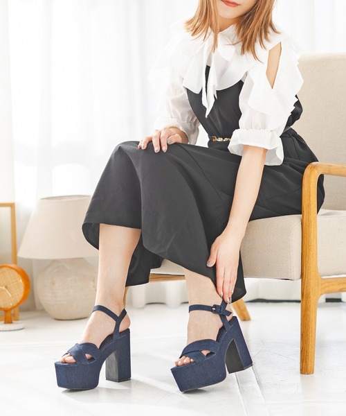 attagirl（アタガール）の「厚底クロスベルトサンダル（サンダル・レディース・ブラック/ブルー/アイボリー/シルバー・LL/L/M/S）」の18枚目の写真