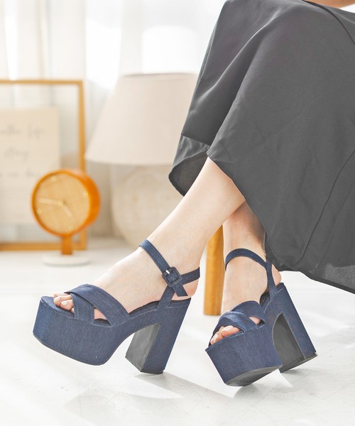 attagirl（アタガール）の「厚底クロスベルトサンダル（サンダル・レディース・ブラック/ブルー/アイボリー/シルバー・LL/L/M/S）」の14枚目の写真