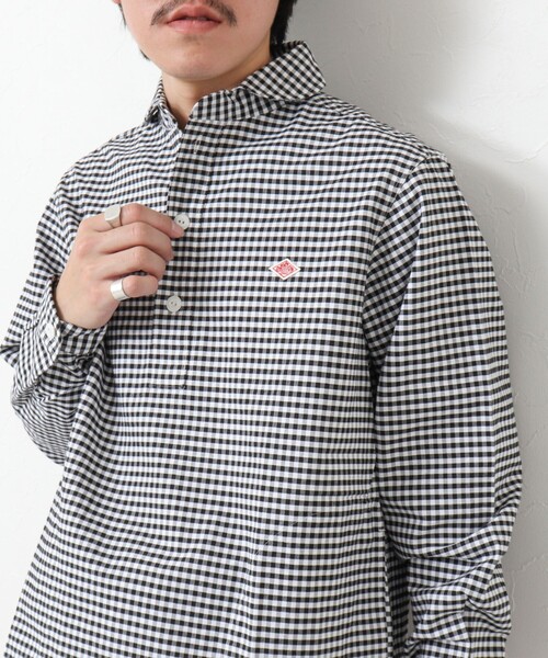 DANTON(ダントン)の「【DANTON/ダントン】ROUND COLLAR P.O SHIRT LS 25SS(シャツ/ブラウス・メンズ・ブラック系その他/ブルー系その他・40/42/44/38)」の1枚目の写真