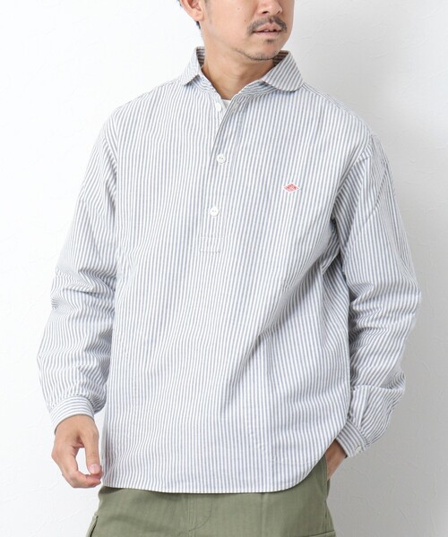 DANTON(ダントン)の「【DANTON/ダントン】ROUND COLLAR P.O SHIRT LS 25SS(シャツ/ブラウス・メンズ・ブラック系その他/ブルー系その他・40/42/44/38)」の2枚目の写真