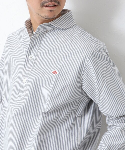 DANTON(ダントン)の「【DANTON/ダントン】ROUND COLLAR P.O SHIRT LS 25SS(シャツ/ブラウス・メンズ・ブラック系その他/ブルー系その他・40/42/44/38)」の3枚目の写真