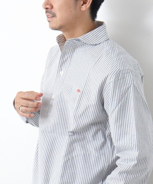 DANTON(ダントン)の「【DANTON/ダントン】ROUND COLLAR P.O SHIRT LS 25SS(シャツ/ブラウス・メンズ・ブラック系その他/ブルー系その他・40/42/44/38)」の4枚目の写真