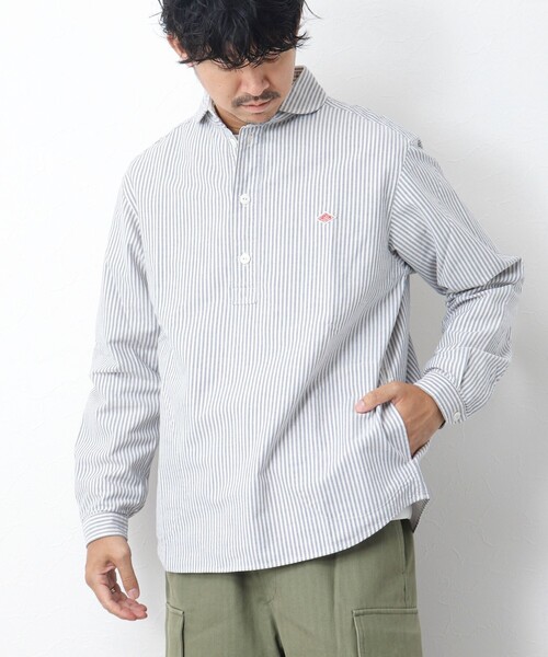 DANTON(ダントン)の「【DANTON/ダントン】ROUND COLLAR P.O SHIRT LS 25SS(シャツ/ブラウス・メンズ・ブラック系その他/ブルー系その他・40/42/44/38)」の5枚目の写真