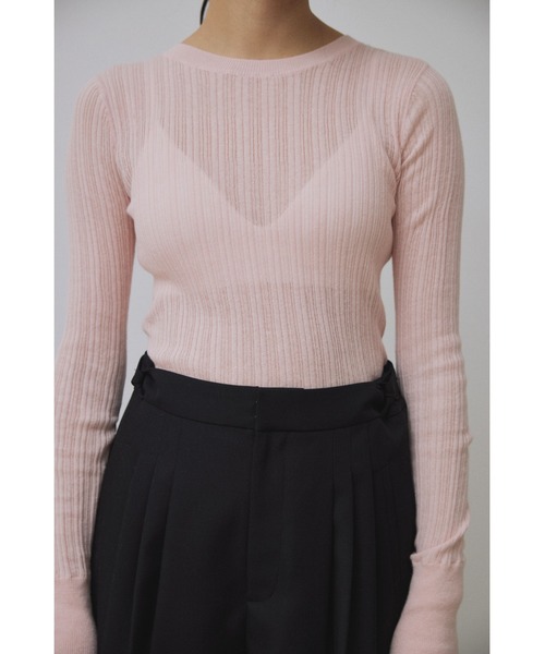 Abor(アボア)の「【Abor】Random Rib Pullover/ランダムリブプルオーバー(ニット/セーター・レディース・ホワイト/ピンク/チャコールグレー・FREE)」の4枚目の写真