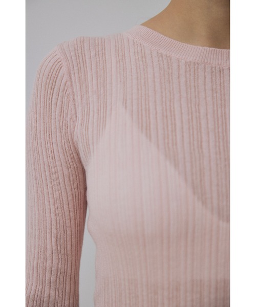 Abor(アボア)の「【Abor】Random Rib Pullover/ランダムリブプルオーバー(ニット/セーター・レディース・ホワイト/ピンク/チャコールグレー・FREE)」の7枚目の写真
