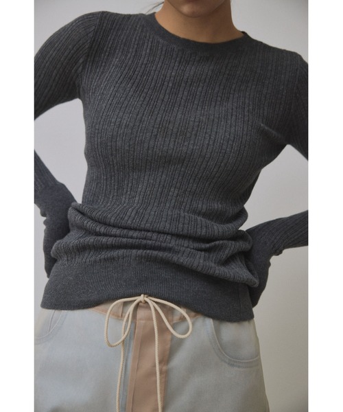 Abor(アボア)の「【Abor】Random Rib Pullover/ランダムリブプルオーバー(ニット/セーター・レディース・ホワイト/ピンク/チャコールグレー・FREE)」の14枚目の写真