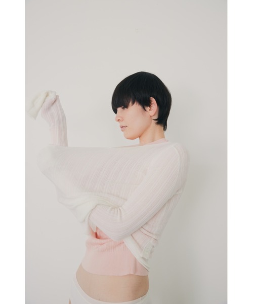 Abor(アボア)の「【Abor】Random Rib Pullover/ランダムリブプルオーバー(ニット/セーター・レディース・ホワイト/ピンク/チャコールグレー・FREE)」の18枚目の写真