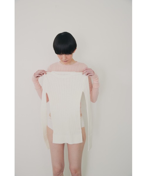 Abor(アボア)の「【Abor】Random Rib Pullover/ランダムリブプルオーバー(ニット/セーター・レディース・ホワイト/ピンク/チャコールグレー・FREE)」の19枚目の写真