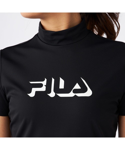 FILA GOLF(フィラゴルフ )の「FILA GOLF/フィラ ゴルフ ゴルフウェア ブランド ロゴ 軽量 ストレッチ 接触冷感 UVカット ハイネック 半袖 Tシャツ(Tシャツ/カットソー・レディース・ブラック/ホワイト・M/L/LL)」の10枚目の写真