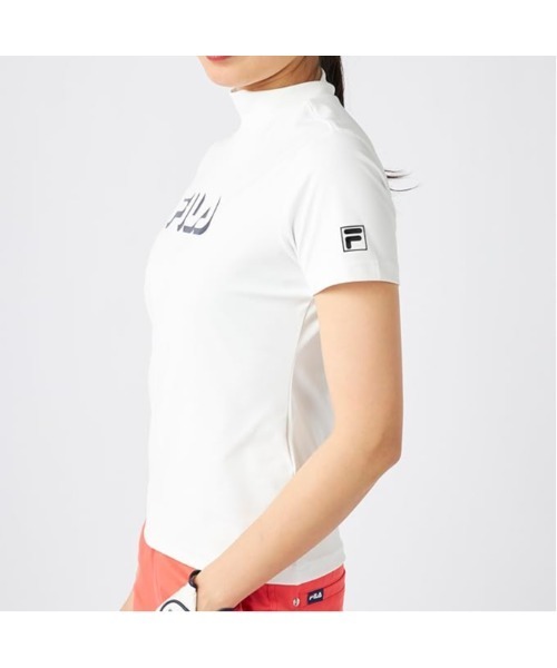 FILA GOLF(フィラゴルフ )の「FILA GOLF/フィラ ゴルフ ゴルフウェア ブランド ロゴ 軽量 ストレッチ 接触冷感 UVカット ハイネック 半袖 Tシャツ(Tシャツ/カットソー・レディース・ブラック/ホワイト・M/L/LL)」の14枚目の写真