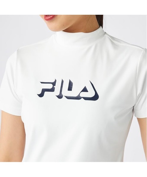 FILA GOLF(フィラゴルフ )の「FILA GOLF/フィラ ゴルフ ゴルフウェア ブランド ロゴ 軽量 ストレッチ 接触冷感 UVカット ハイネック 半袖 Tシャツ(Tシャツ/カットソー・レディース・ブラック/ホワイト・M/L/LL)」の16枚目の写真