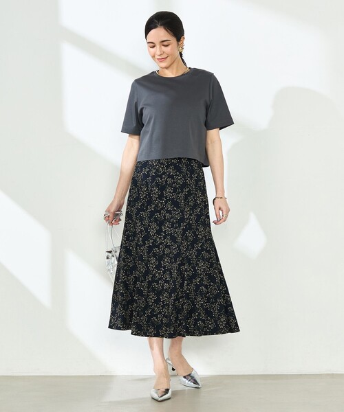 NOLLEY’S Sophi(ノーリーズソフィ)の「ミモザプリントフレアスカート(スカート・レディース・ブルー系その他6/ホワイト系その他2・34/36/38)」の6枚目の写真