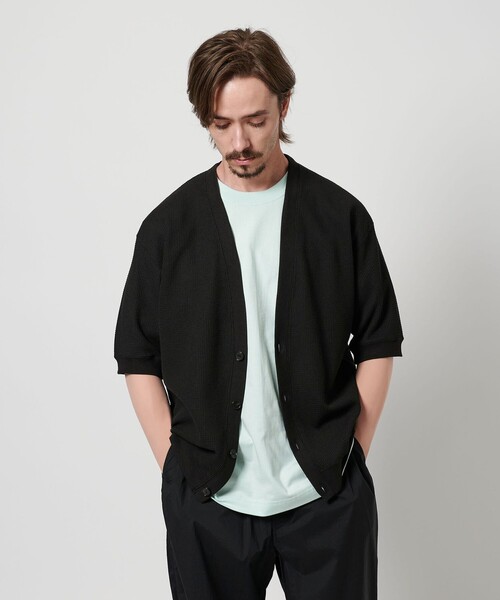セール】【WEB限定】グリッド エアーワッフル ハーフスリーブ V