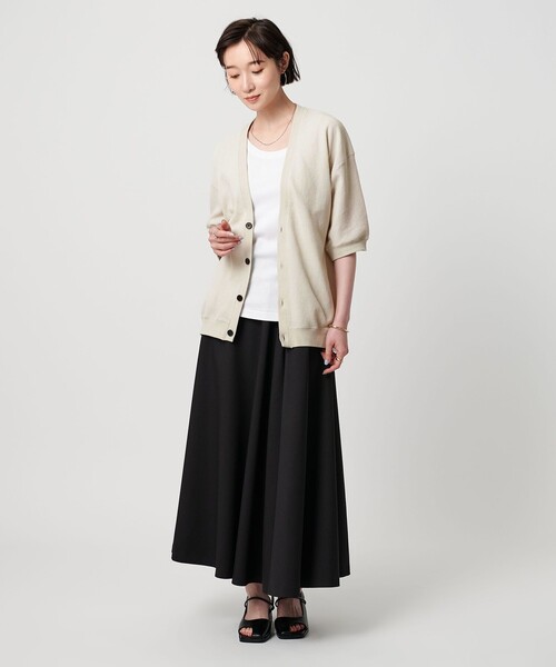 BEAUTY&YOUTH UNITED ARROWS（ビューティーアンドユースユナイテッドアローズ）の「【WEB限定】グリッド エアーワッフル ハーフスリーブ Vカーディガン（カーディガン/ボレロ・メンズ・オフホワイト/ブラック/ライトブルー・S/M/L）」の12枚目の写真