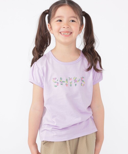 SHIPS（シップス）の「SHIPS KIDS:100～130cm / ガーリー 刺繍 ロゴ Tシャツ（Tシャツ/カットソー・キッズ・オレンジ/オフホワイト/ラベンダー・100/110/120/130）」の6枚目の写真