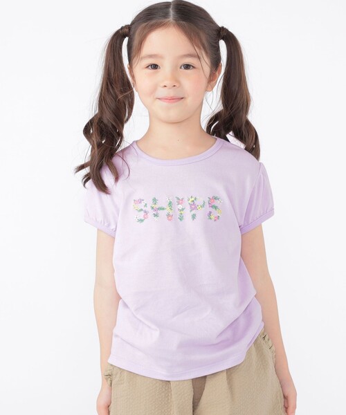 SHIPS（シップス）の「SHIPS KIDS:100～130cm / ガーリー 刺繍 ロゴ Tシャツ（Tシャツ/カットソー・キッズ・オレンジ/オフホワイト/ラベンダー・100/110/120/130）」の7枚目の写真
