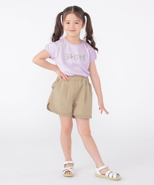 SHIPS（シップス）の「SHIPS KIDS:100～130cm / ガーリー 刺繍 ロゴ Tシャツ（Tシャツ/カットソー・キッズ・オレンジ/オフホワイト/ラベンダー・100/110/120/130）」の8枚目の写真