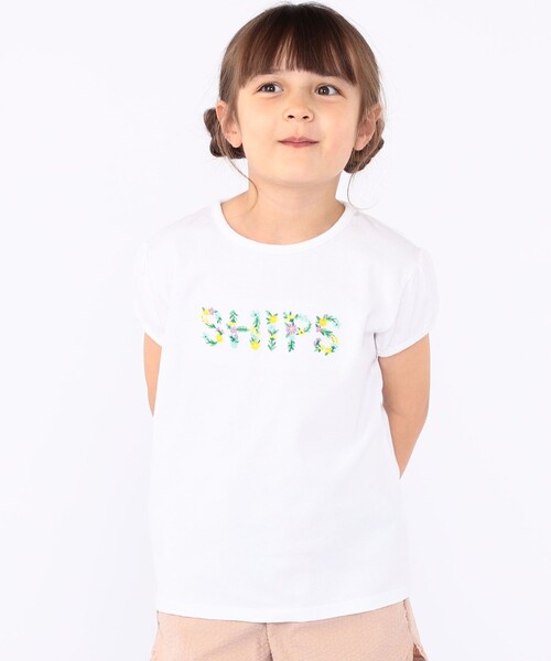 SHIPS（シップス）の「SHIPS KIDS:100～130cm / ガーリー 刺繍 ロゴ Tシャツ（Tシャツ/カットソー・キッズ・オレンジ/オフホワイト/ラベンダー・100/110/120/130）」の13枚目の写真