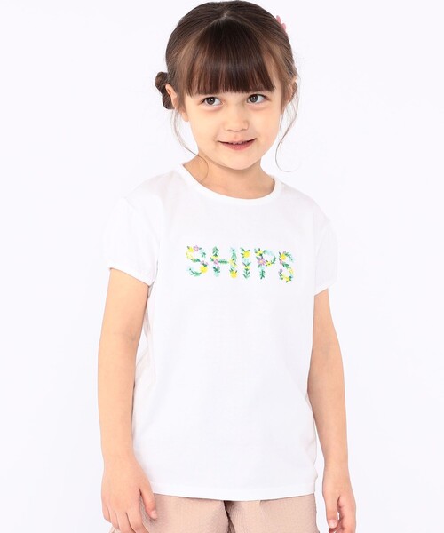 SHIPS（シップス）の「SHIPS KIDS:100～130cm / ガーリー 刺繍 ロゴ Tシャツ（Tシャツ/カットソー・キッズ・オレンジ/オフホワイト/ラベンダー・100/110/120/130）」の15枚目の写真