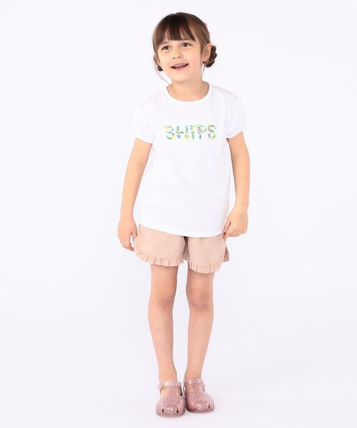 SHIPS（シップス）の「SHIPS KIDS:100～130cm / ガーリー 刺繍 ロゴ Tシャツ（Tシャツ/カットソー・キッズ・オレンジ/オフホワイト/ラベンダー・100/110/120/130）」の16枚目の写真