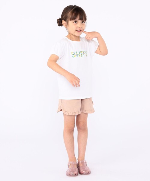 SHIPS（シップス）の「SHIPS KIDS:100～130cm / ガーリー 刺繍 ロゴ Tシャツ（Tシャツ/カットソー・キッズ・オレンジ/オフホワイト/ラベンダー・100/110/120/130）」の17枚目の写真