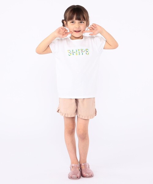 SHIPS（シップス）の「SHIPS KIDS:100～130cm / ガーリー 刺繍 ロゴ Tシャツ（Tシャツ/カットソー・キッズ・オレンジ/オフホワイト/ラベンダー・100/110/120/130）」の18枚目の写真