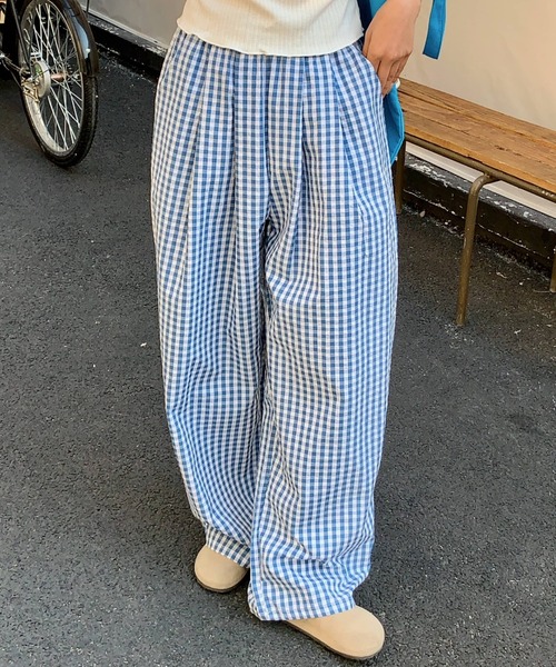 [ACNE STUDIOS]チェック織りバレルレッグパンツ ゆるっくすバレルレッグパンツ S M L LL 3L 4L 【メール便対応可