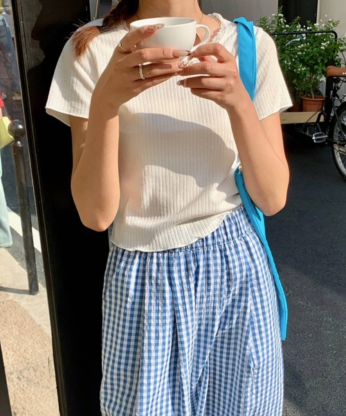 everycoco(エブリーココ)の「ギンガムチェックタックバレルレッグパンツ(その他パンツ・レディース・ブルー/ブラック・M/L)」の7枚目の写真