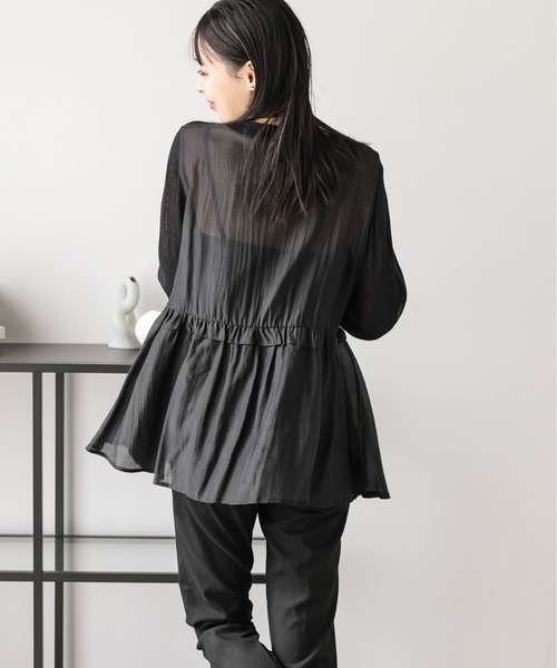 AMELY(エミリー)の「シアーフレアカーディガン(カーディガン/ボレロ・レディース・ブラック/ホワイト・フリー)」の9枚目の写真