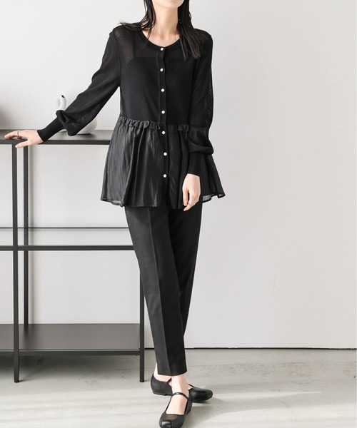 AMELY(エミリー)の「シアーフレアカーディガン(カーディガン/ボレロ・レディース・ブラック/ホワイト・フリー)」の12枚目の写真
