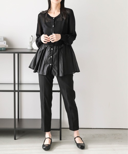 AMELY(エミリー)の「シアーフレアカーディガン(カーディガン/ボレロ・レディース・ブラック/ホワイト・フリー)」の13枚目の写真