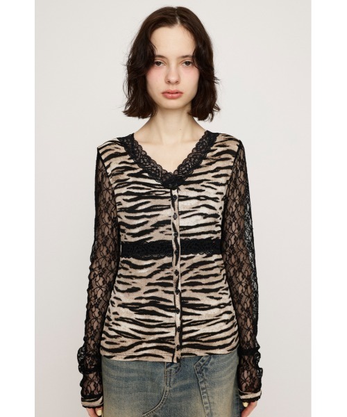 SALE【完売】SLY ACE RIB COMBI ブラウス ブラック セール】LACE RIB COMBI BL レース リブ コンビ ブラウス