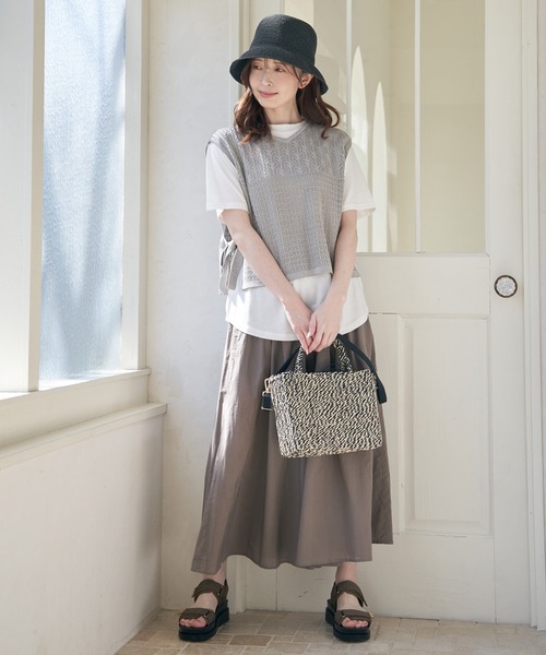 ikka（イッカ）の「【雑誌InRed6月号掲載】コットンボリュームペチ付きスカーチョ【親子コーデ】（その他パンツ・レディース・チャコールグレー/グリーン/ネイビー/ベージュ/モカ・S/M/L）」の9枚目の写真