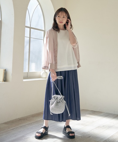 ikka（イッカ）の「【雑誌InRed6月号掲載】コットンボリュームペチ付きスカーチョ【親子コーデ】（その他パンツ・レディース・チャコールグレー/グリーン/ネイビー/ベージュ/モカ・S/M/L）」の11枚目の写真