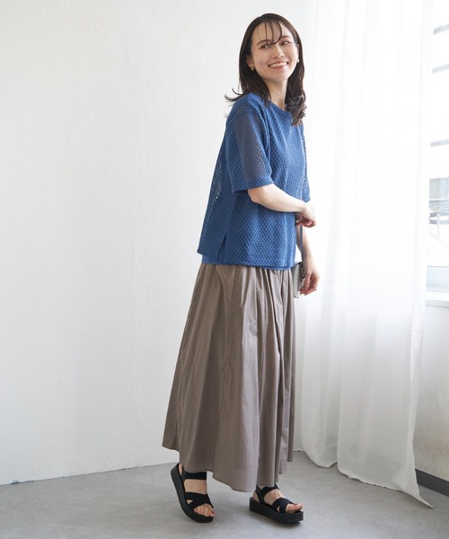 ikka（イッカ）の「【雑誌InRed6月号掲載】コットンボリュームペチ付きスカーチョ【親子コーデ】（その他パンツ・レディース・チャコールグレー/グリーン/ネイビー/ベージュ/モカ・S/M/L）」の19枚目の写真