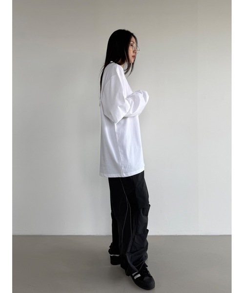 Didot.showroom(ディドット ショールーム)の「【DIDOT.】レイヤードビッグロンT(Tシャツ/カットソー・レディース・サンドベージュ/ネイビー/ホワイト/ライトグレー・FREE)」の14枚目の写真