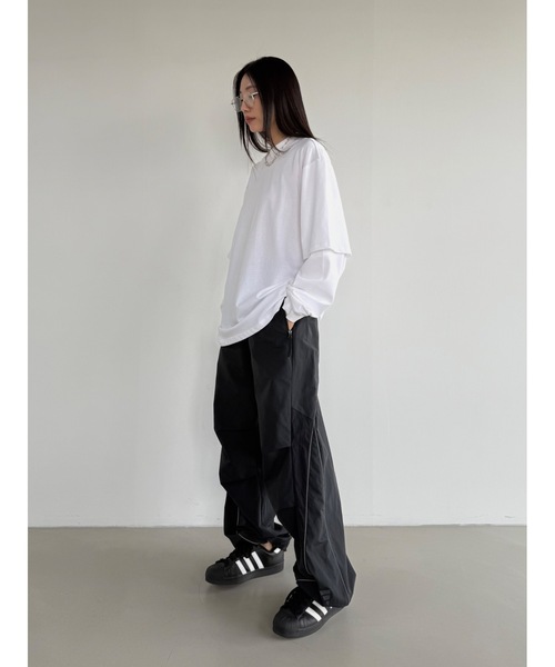 Didot.showroom(ディドット ショールーム)の「【DIDOT.】レイヤードビッグロンT(Tシャツ/カットソー・レディース・サンドベージュ/ネイビー/ホワイト/ライトグレー・FREE)」の13枚目の写真