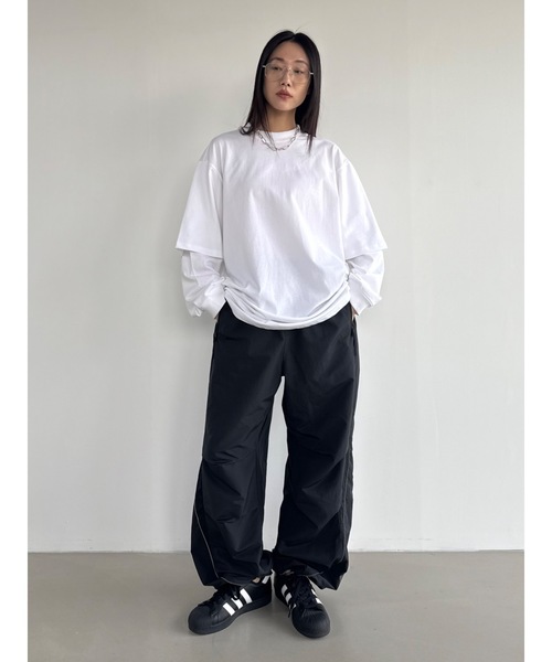 Didot.showroom(ディドット ショールーム)の「【DIDOT.】レイヤードビッグロンT(Tシャツ/カットソー・レディース・サンドベージュ/ネイビー/ホワイト/ライトグレー・FREE)」の11枚目の写真